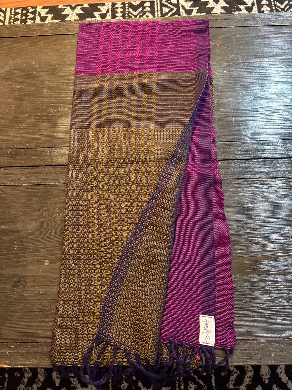 Stylish Purple and Mustard Woven Scarf - Brand: Unknown